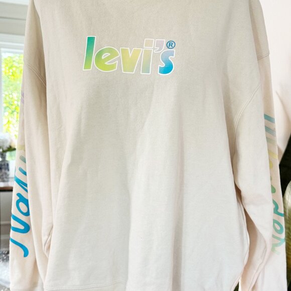 Levi’s “Natural Wonder” Gradient Logo Crewneck Sweatshirt – Women’s Size XL - Picture 1 of 12